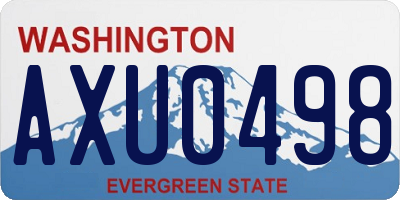 WA license plate AXU0498