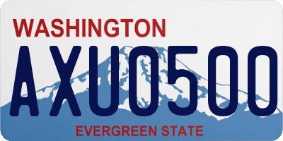 WA license plate AXU0500