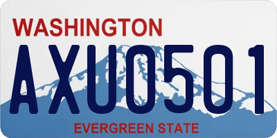 WA license plate AXU0501