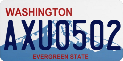 WA license plate AXU0502
