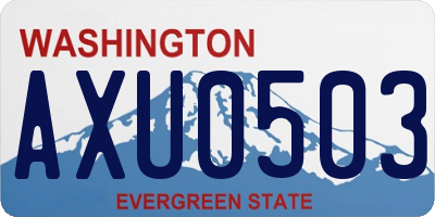 WA license plate AXU0503