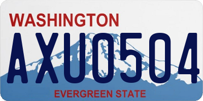 WA license plate AXU0504