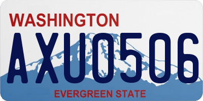 WA license plate AXU0506