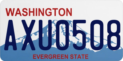 WA license plate AXU0508