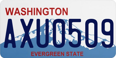 WA license plate AXU0509