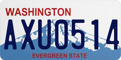 WA license plate AXU0514