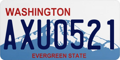 WA license plate AXU0521