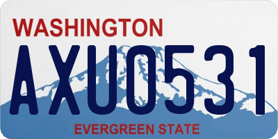 WA license plate AXU0531