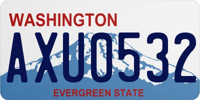 WA license plate AXU0532