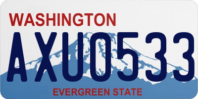 WA license plate AXU0533