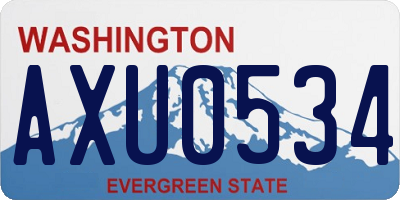 WA license plate AXU0534