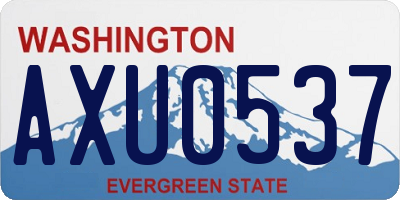 WA license plate AXU0537