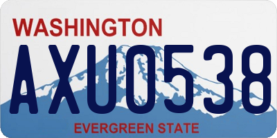 WA license plate AXU0538