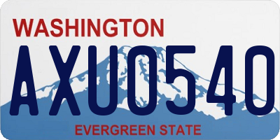 WA license plate AXU0540