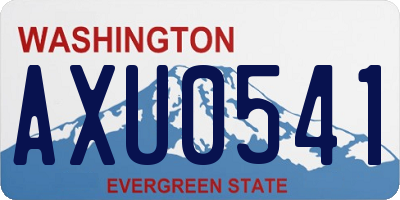 WA license plate AXU0541