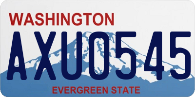 WA license plate AXU0545
