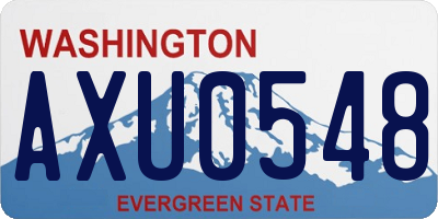 WA license plate AXU0548