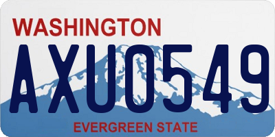 WA license plate AXU0549