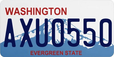 WA license plate AXU0550