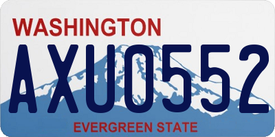 WA license plate AXU0552