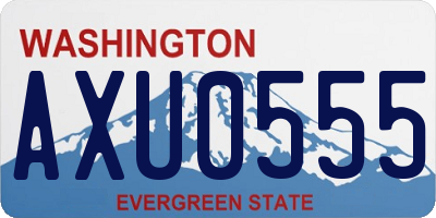 WA license plate AXU0555