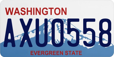 WA license plate AXU0558