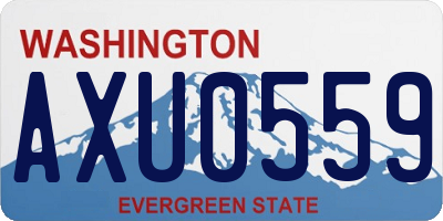 WA license plate AXU0559