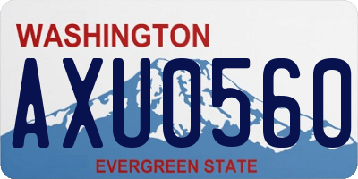 WA license plate AXU0560