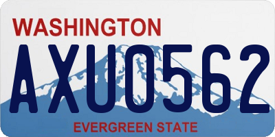 WA license plate AXU0562