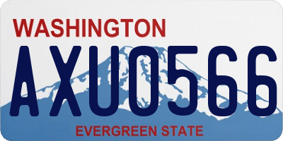 WA license plate AXU0566