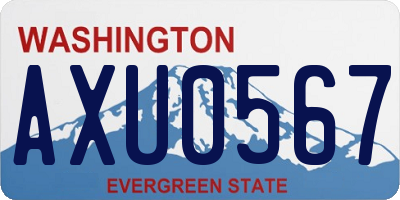 WA license plate AXU0567