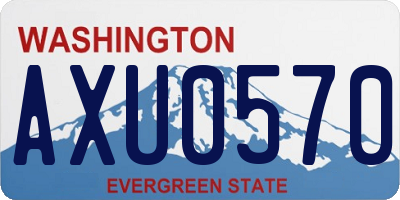 WA license plate AXU0570