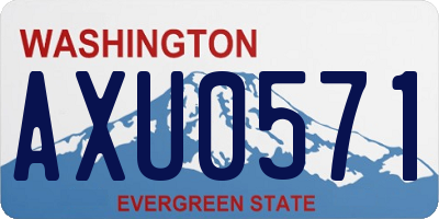 WA license plate AXU0571