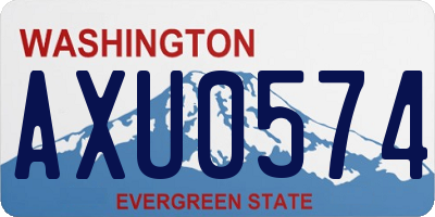 WA license plate AXU0574