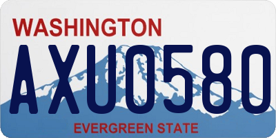 WA license plate AXU0580