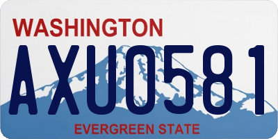 WA license plate AXU0581