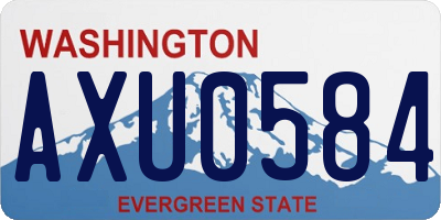 WA license plate AXU0584