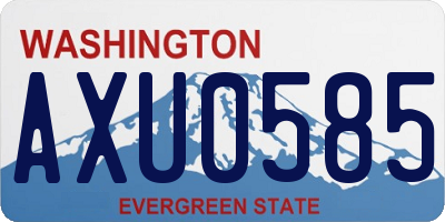 WA license plate AXU0585