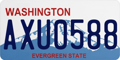WA license plate AXU0588