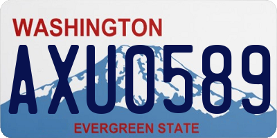 WA license plate AXU0589