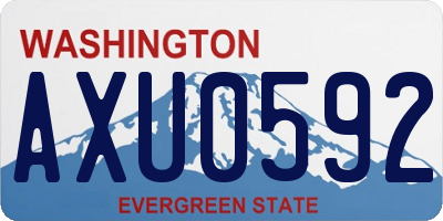 WA license plate AXU0592