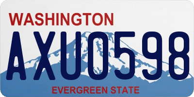 WA license plate AXU0598