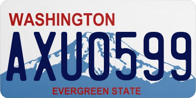WA license plate AXU0599