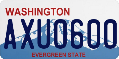 WA license plate AXU0600