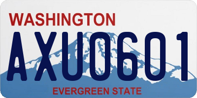 WA license plate AXU0601