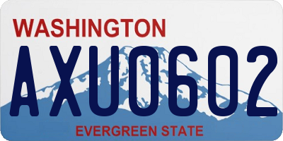 WA license plate AXU0602