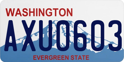 WA license plate AXU0603
