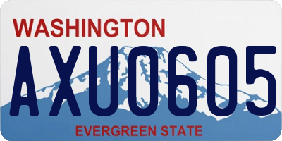 WA license plate AXU0605