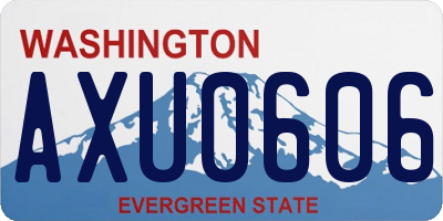 WA license plate AXU0606