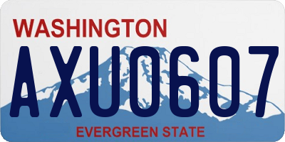 WA license plate AXU0607